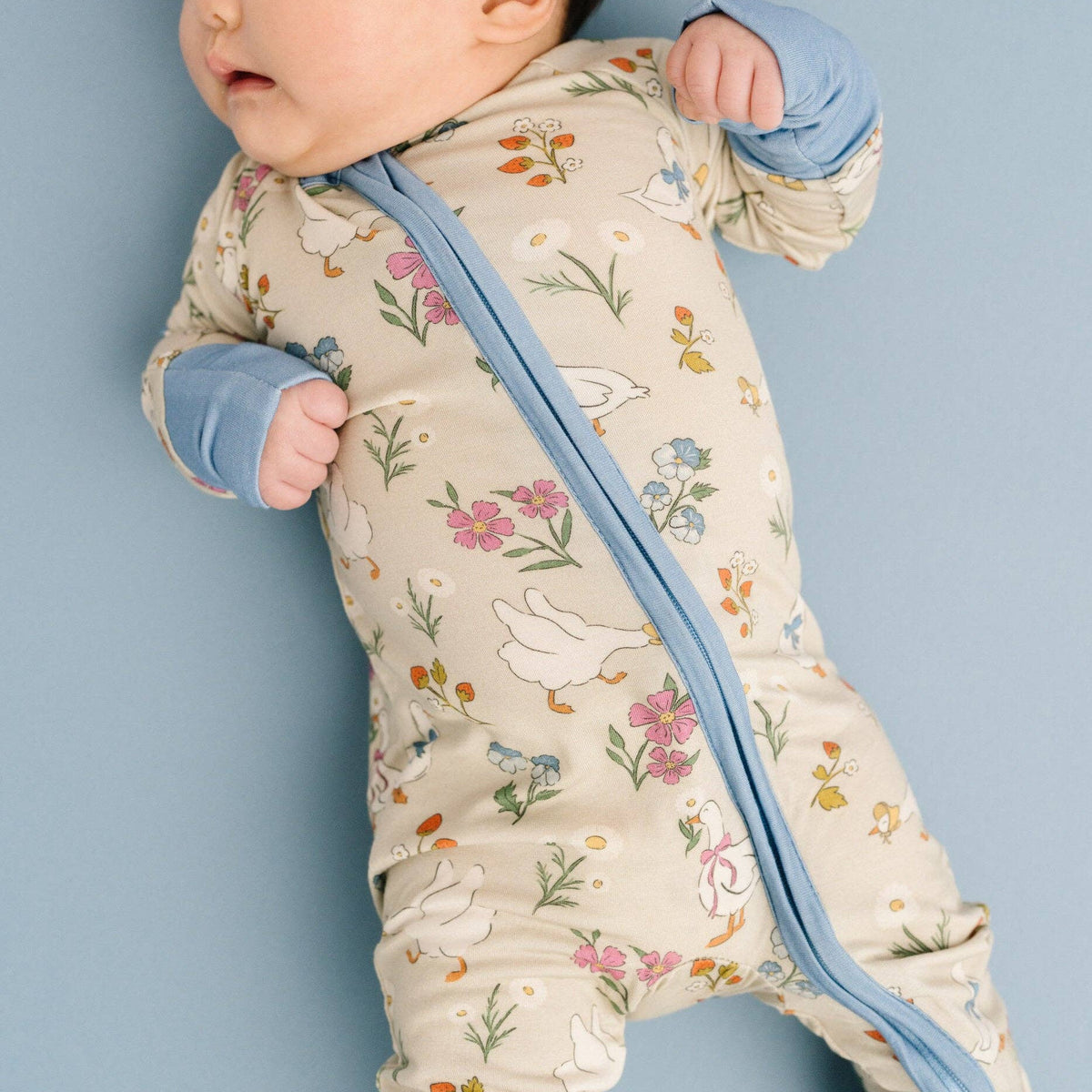 Little One Shop - Garden Goose Bamboo Sleeper - Baby Dill