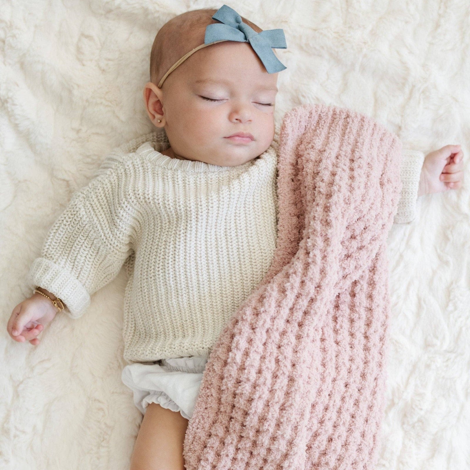 Saranoni - WAFFLE KNIT MINI BLANKETS - Baby Dill