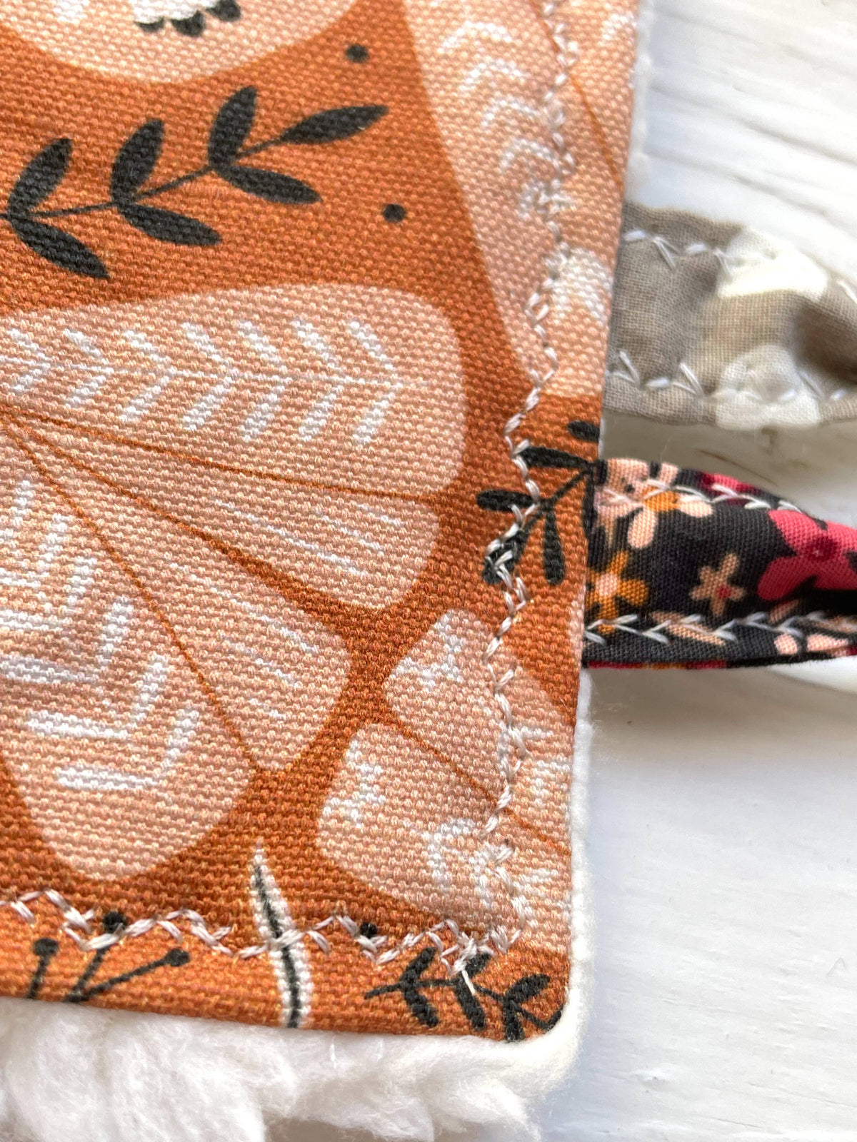 Teether Crinkle Tag Toy Folk Moth Canvas - Baby Dill