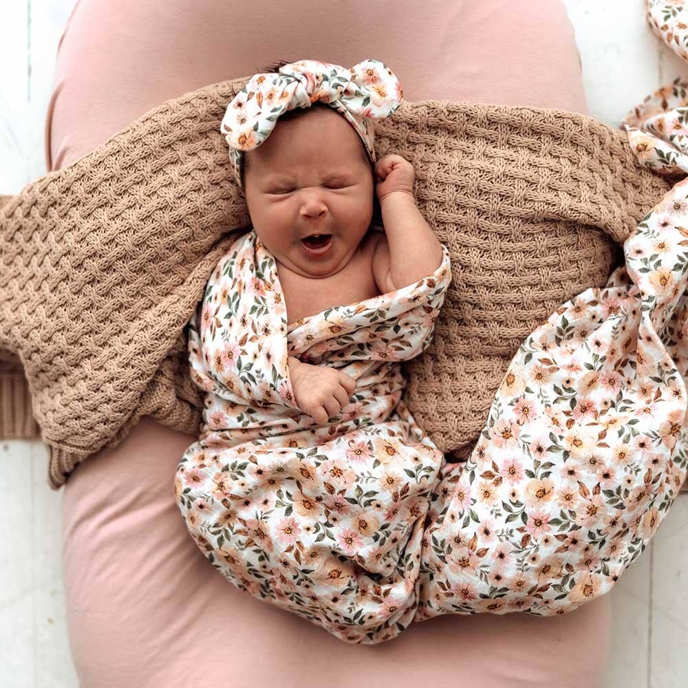 Floral Organic Muslin Wrap - Baby Dill