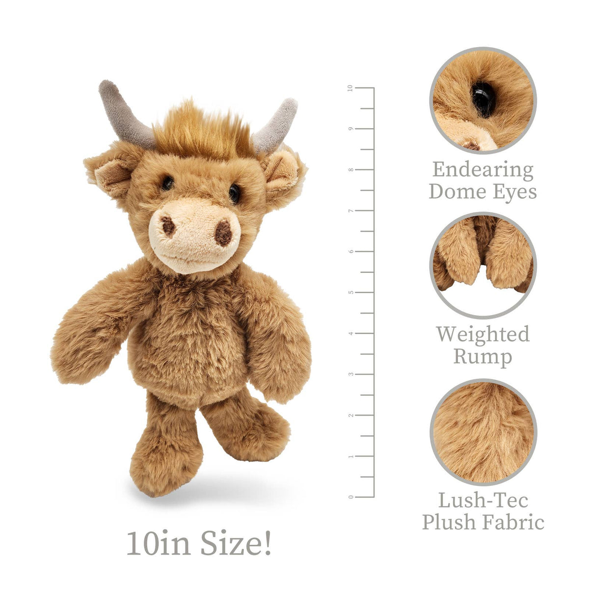 Highlandee Cow Plush Stuffed Animal