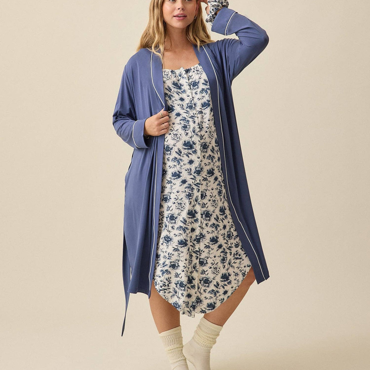 Kindred Bravely - Ruffle Strap Labor & Delivery Gown - Baby Dill