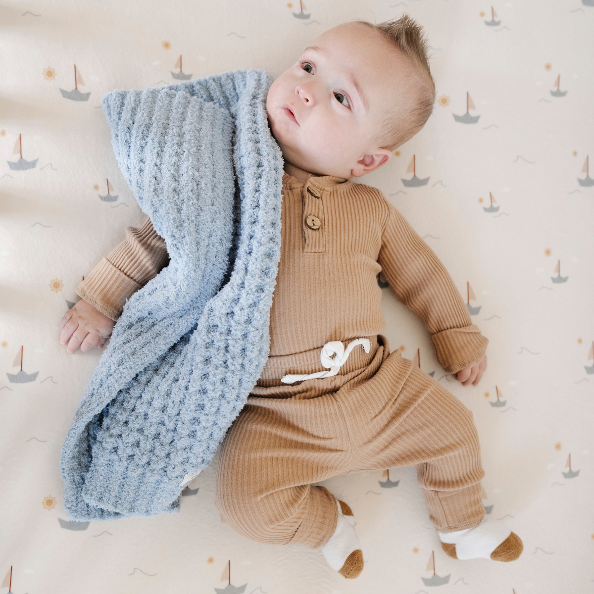 Saranoni - WAFFLE KNIT MINI BLANKETS - Baby Dill