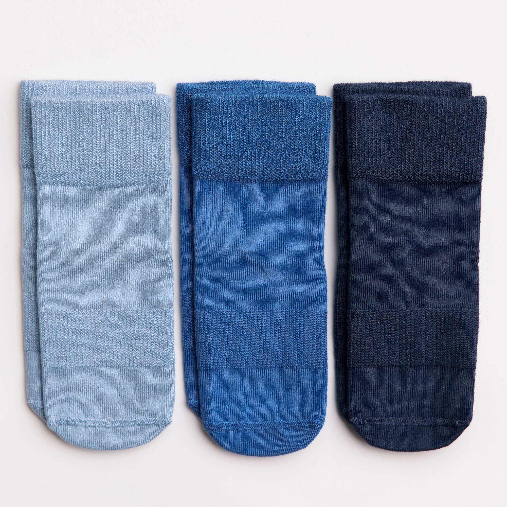 Colby - Non-Slip Baby Socks in Light Blue, Cobalt, Navy - Baby Dill