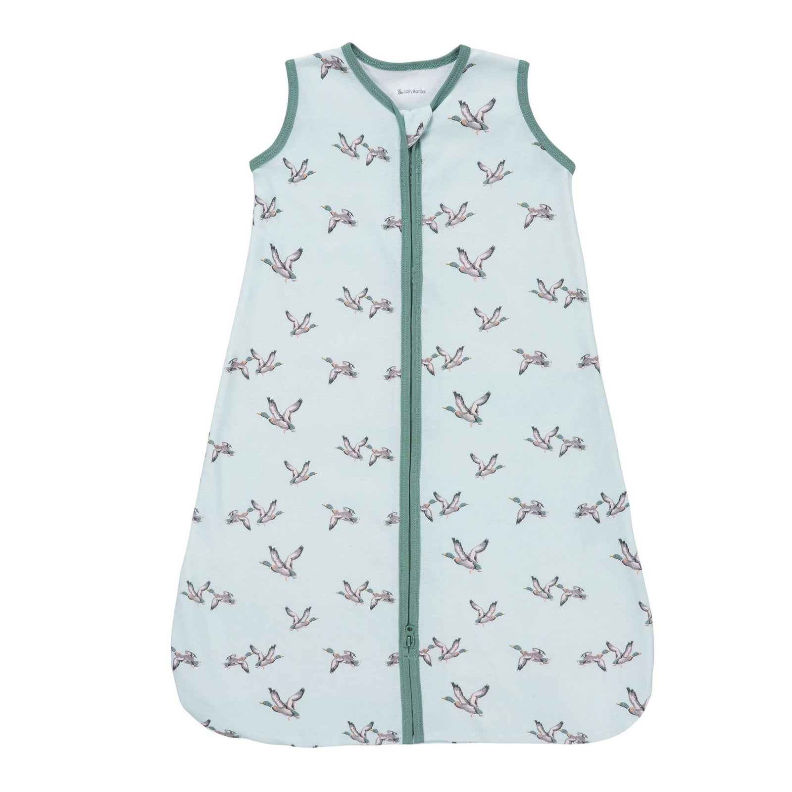 LollyBanks - Quackin'Up Mallard Duck Sleep Sack, 100% Organic Cotton - Baby Dill