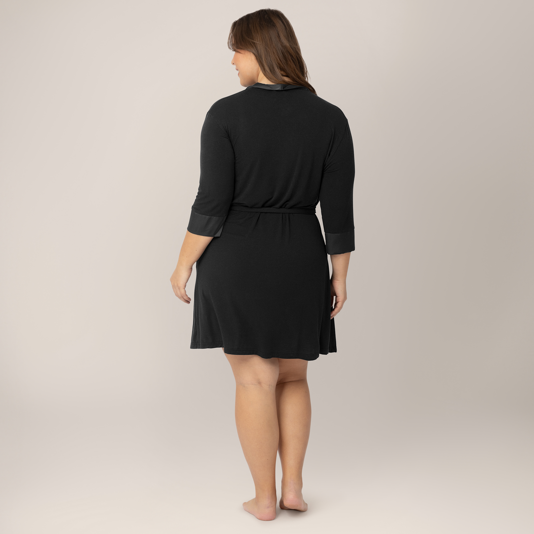 Emmaline Robe w/ Satin Collar and Trim - Baby Dill
