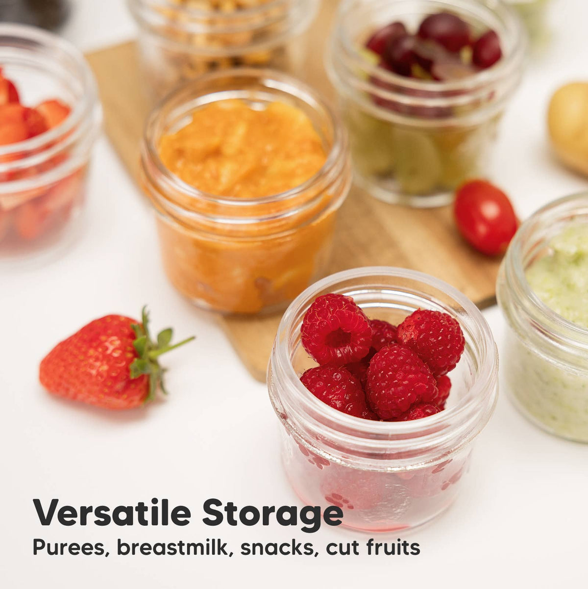 12pk Prep Baby Food Storage Containers, Leak-Proof Food Jars