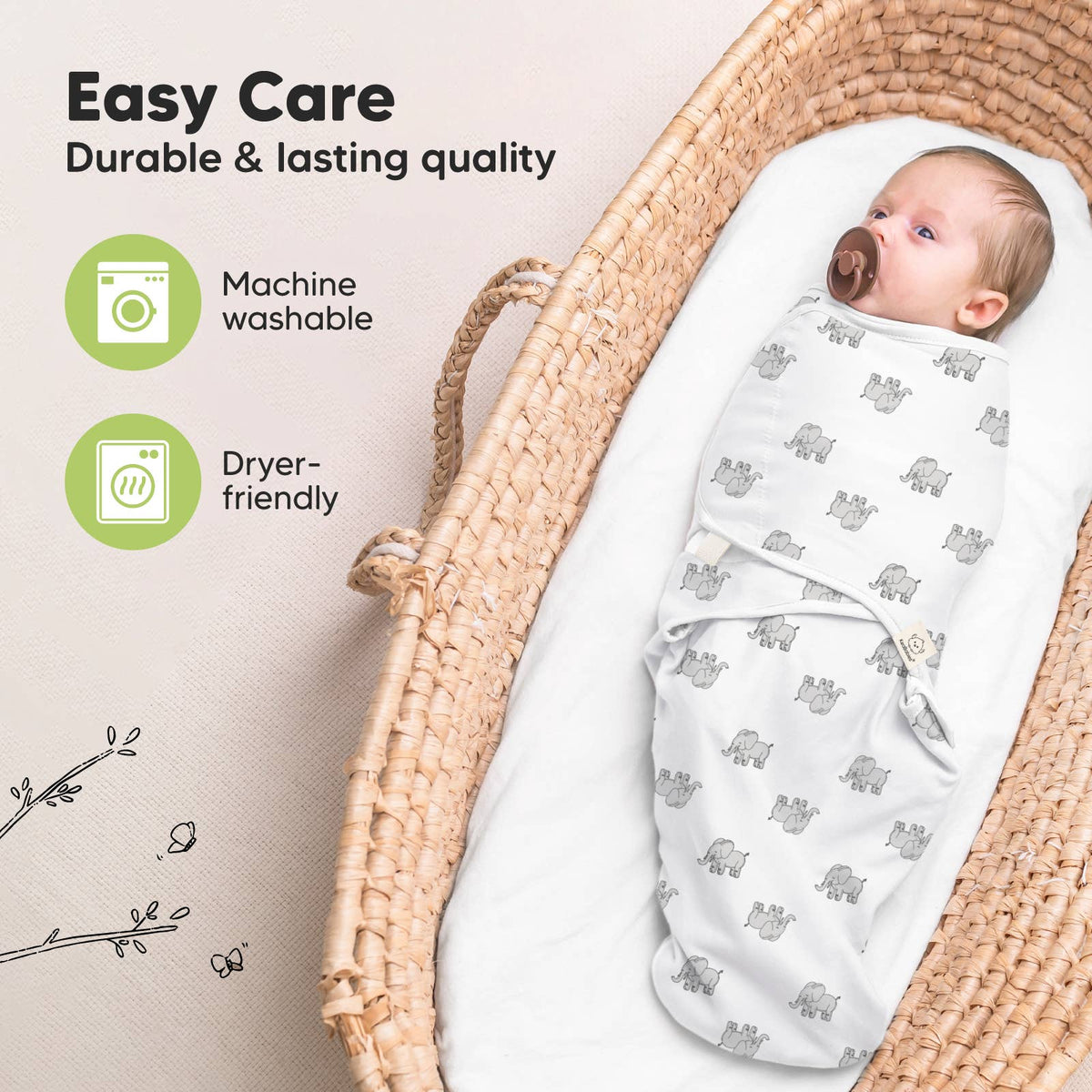 3pk Soothe Baby Swaddles 0-3 Months Sleep Sack for Newborns