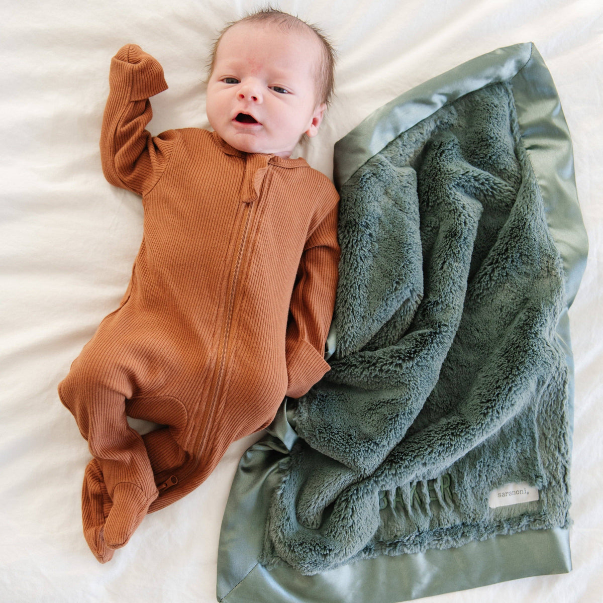 Satin Border Mini Blankets - Baby Dill