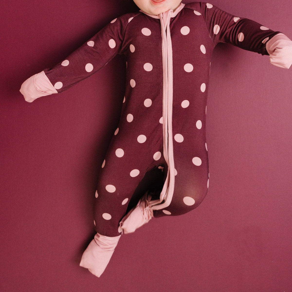 Double Zip Mulberry Polkadot Bamboo Sleeper