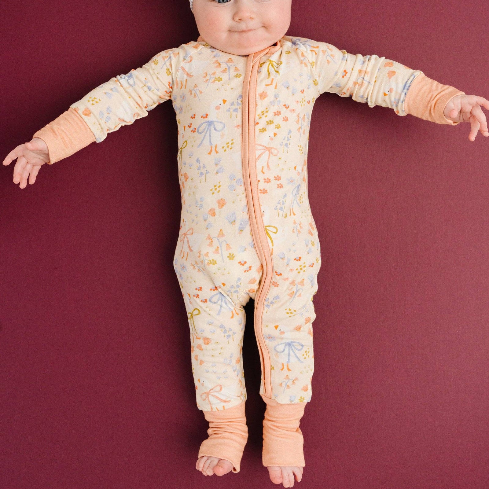 Little One Shop - Darling Goose Bamboo Sleeper - Baby Dill