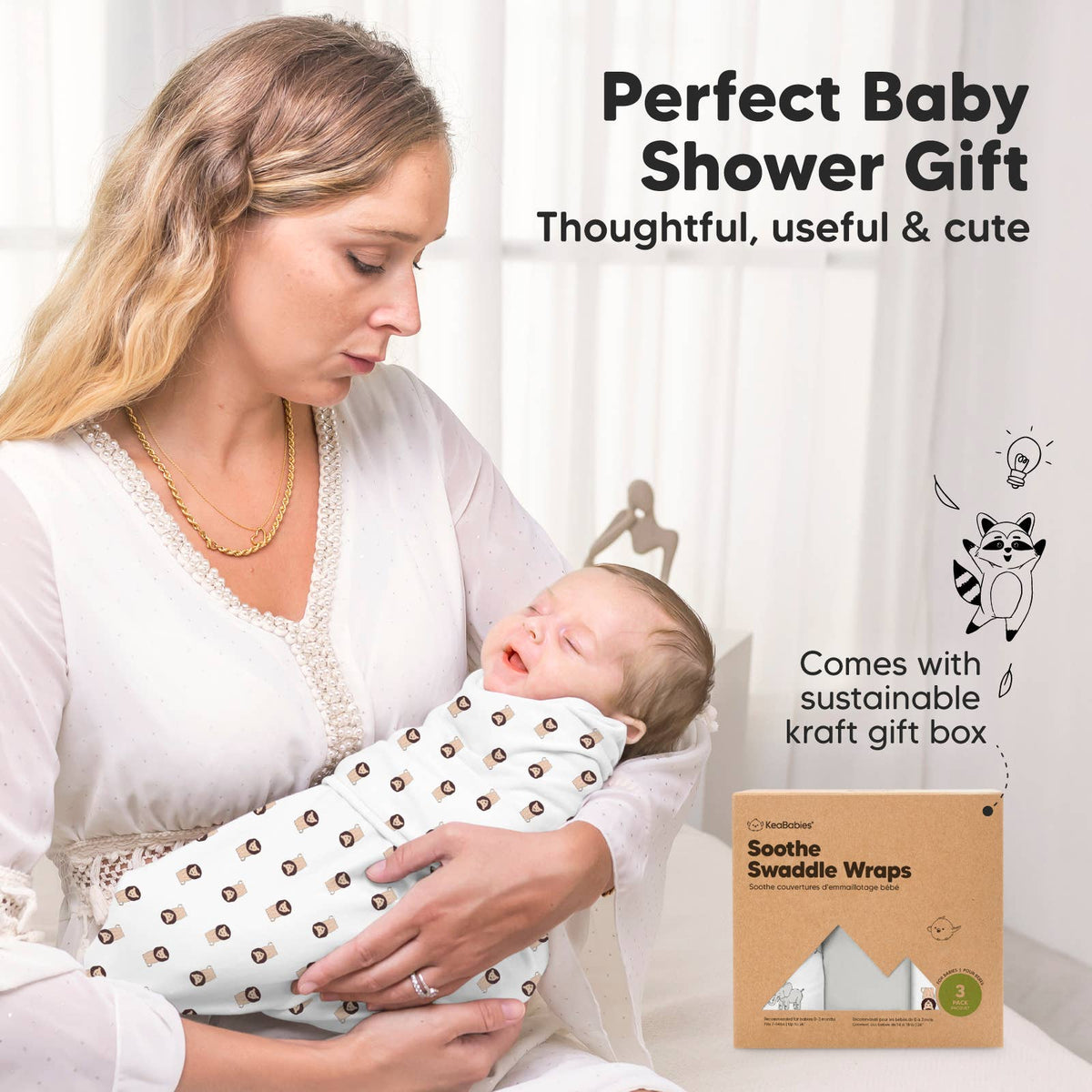 3pk Soothe Baby Swaddles 0-3 Months Sleep Sack for Newborns