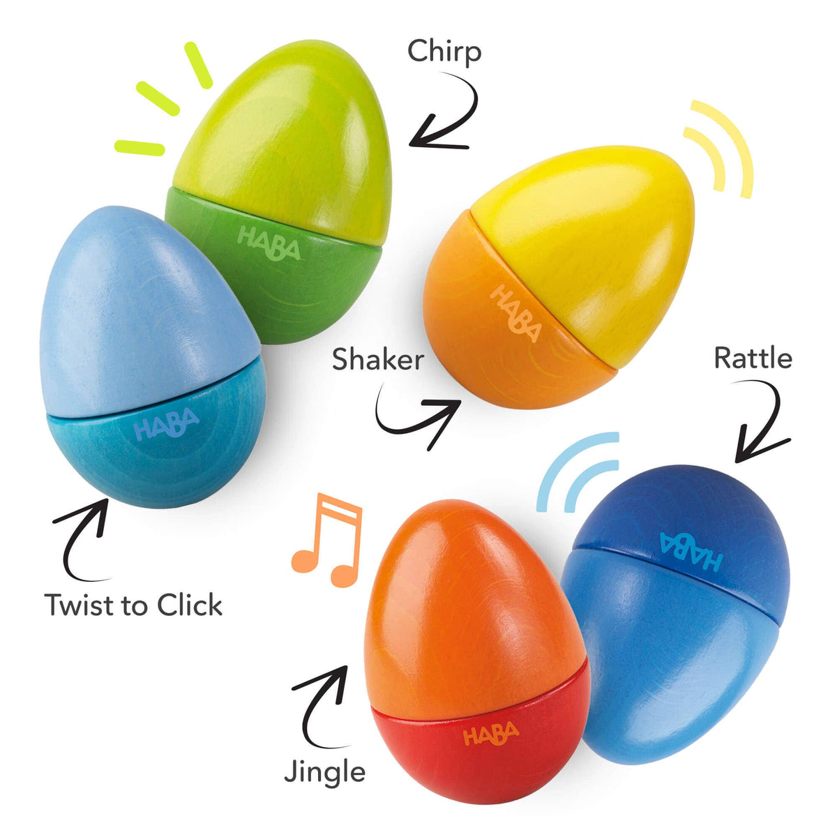 Fun with Sounds Wooden Eggs – Sensory Toys - Baby Dill