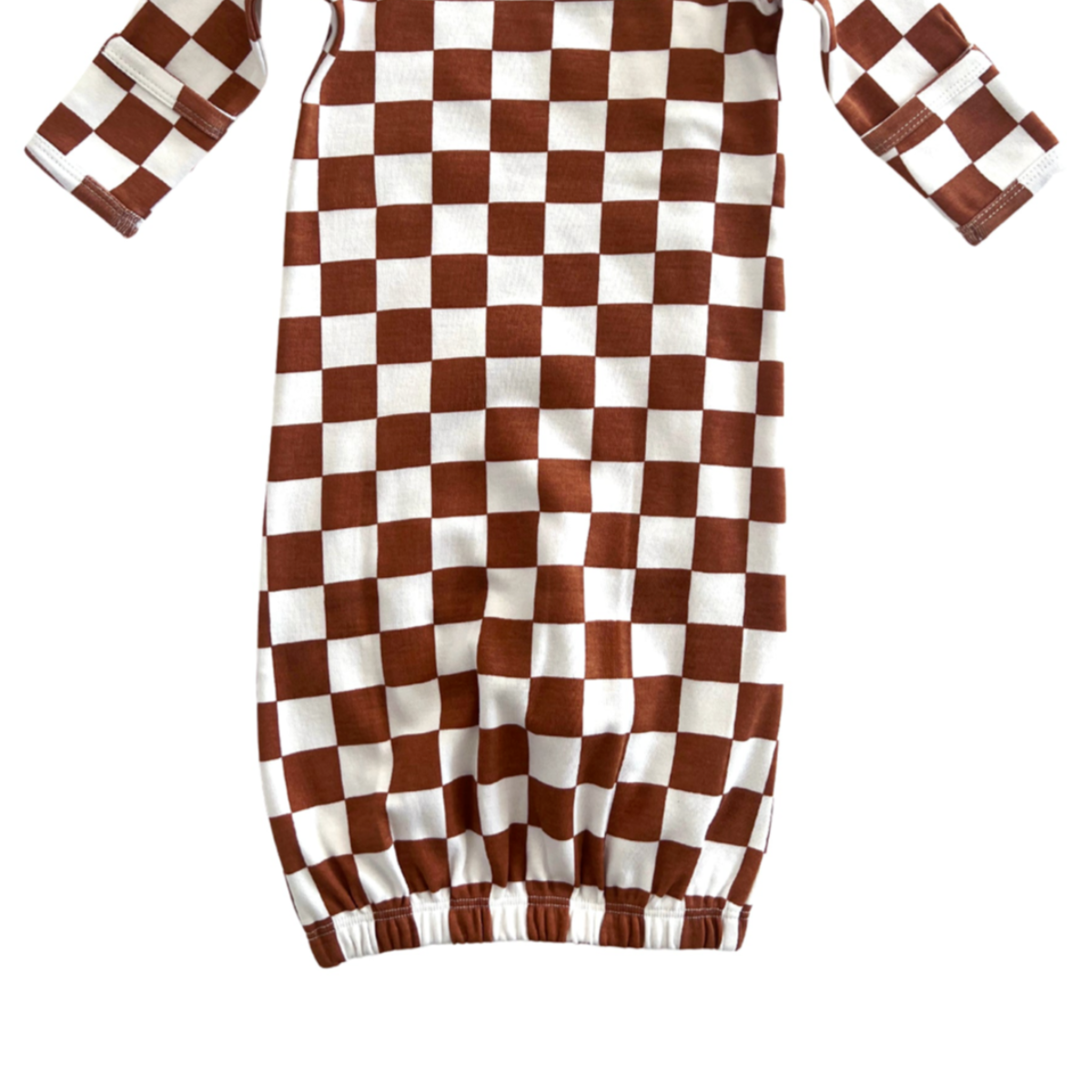 Stracciatella Checkerboard Organic Gown - Baby Dill