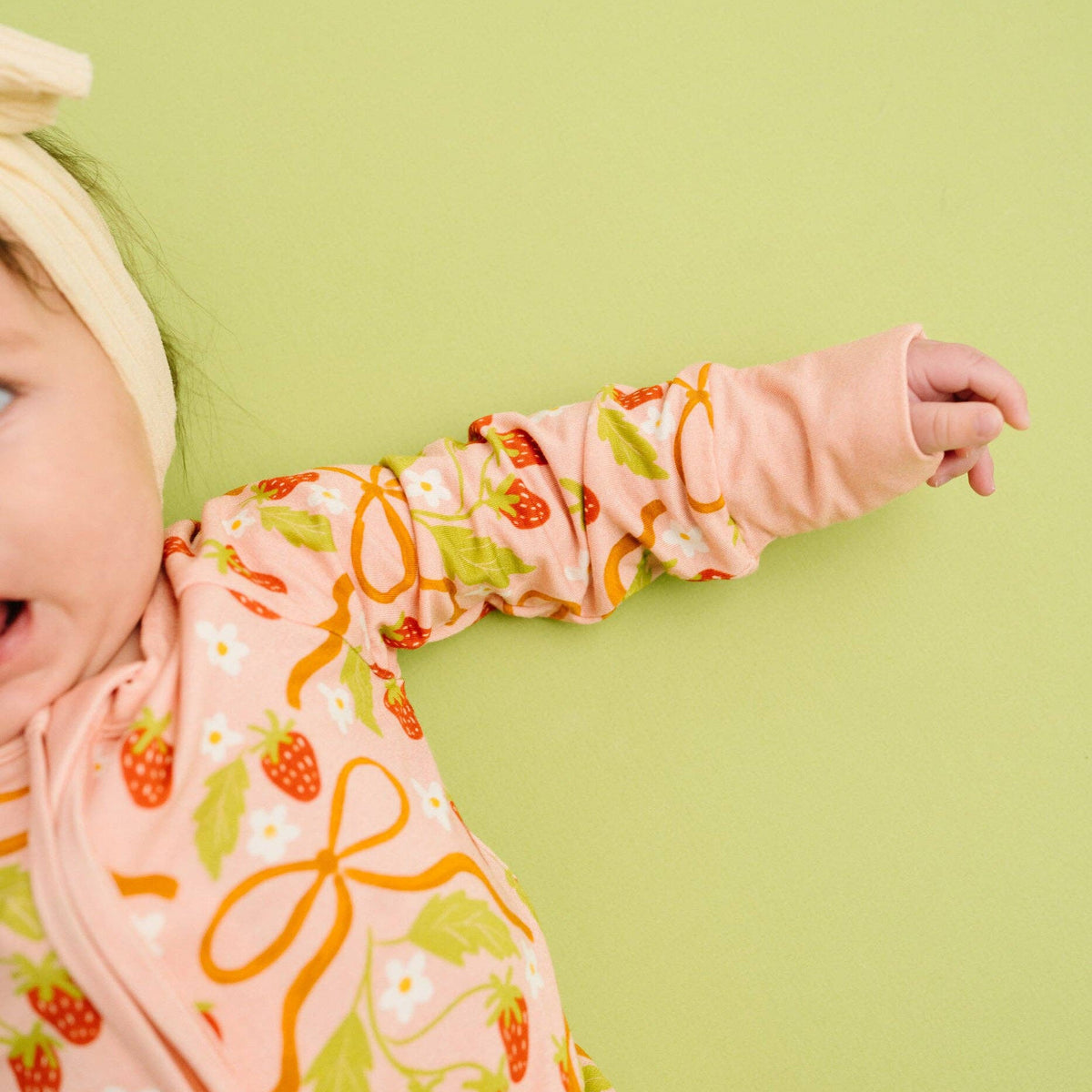 Sweet Strawberry Double Zip Bamboo Sleeper - Baby Dill