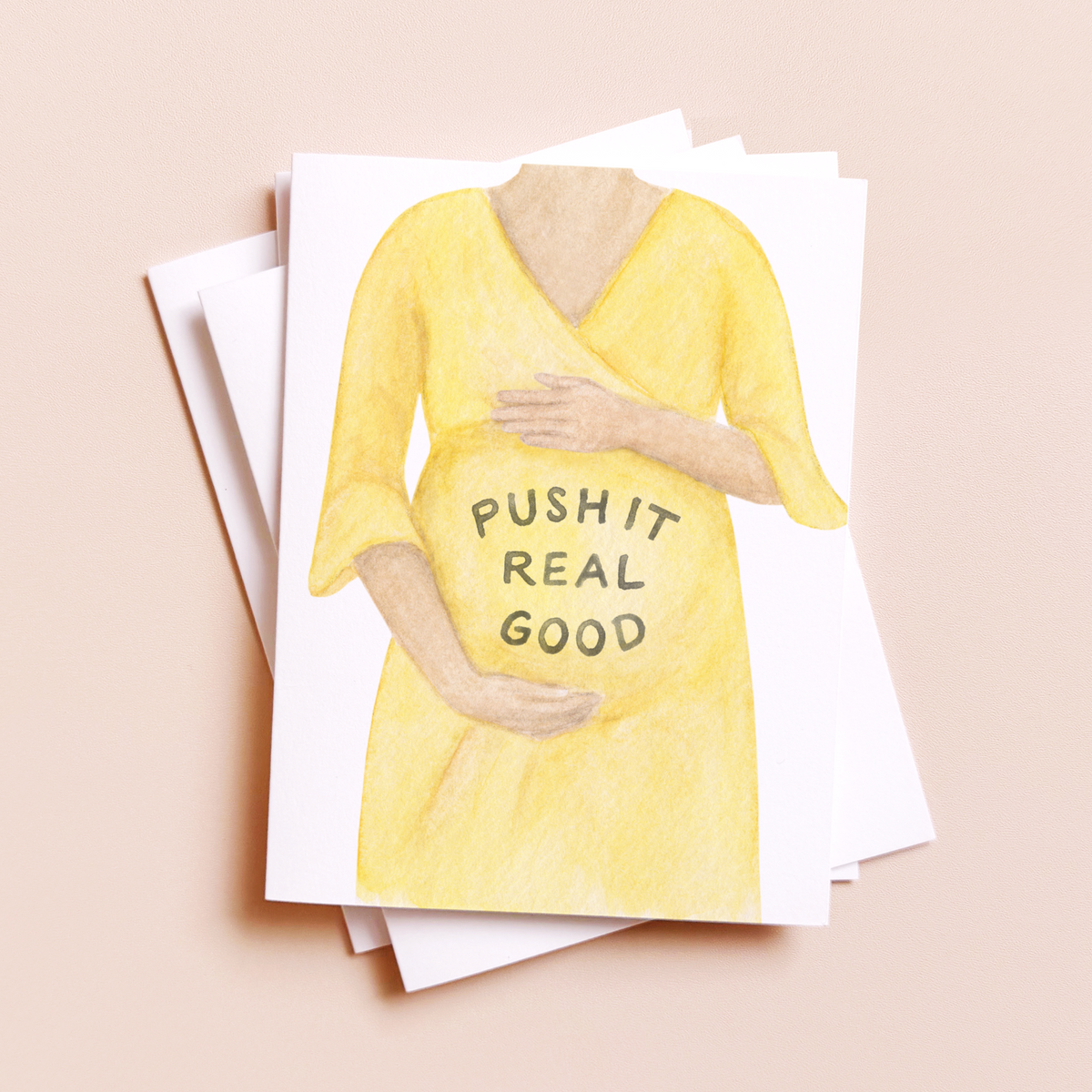 Amy Zhang - Push It Pregnancy — Funny Pop Culture Baby Shower Card - Baby Dill