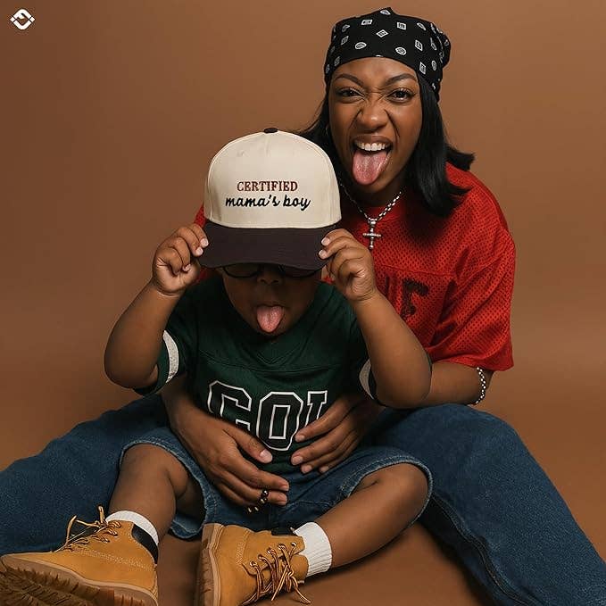 Certified Mamas Boy Toddler Hat -Brown/Beige