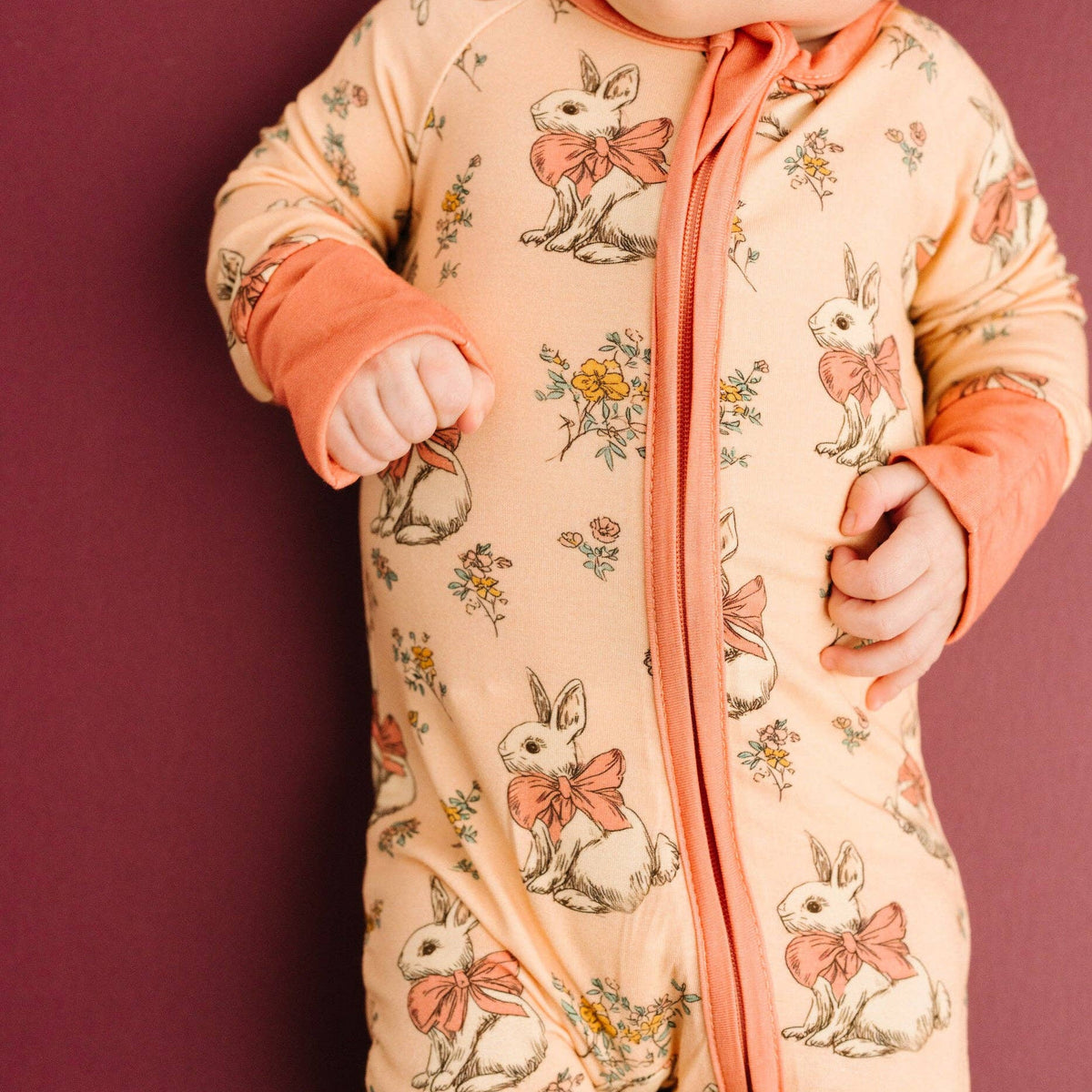 Little One Shop - Vintage Bunny Bamboo Sleeper - Baby Dill