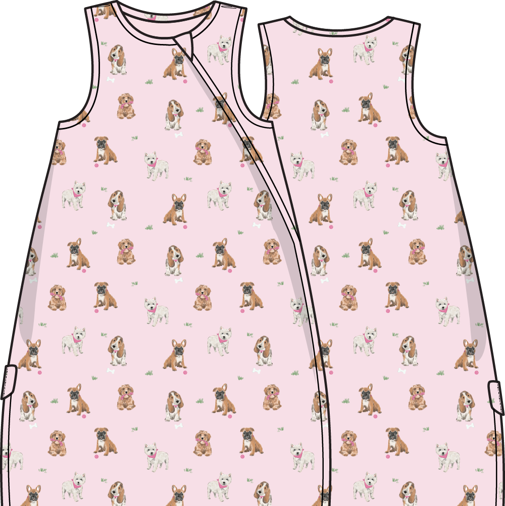 Sleep Bag | Sack - Bestie Dogs Pink
