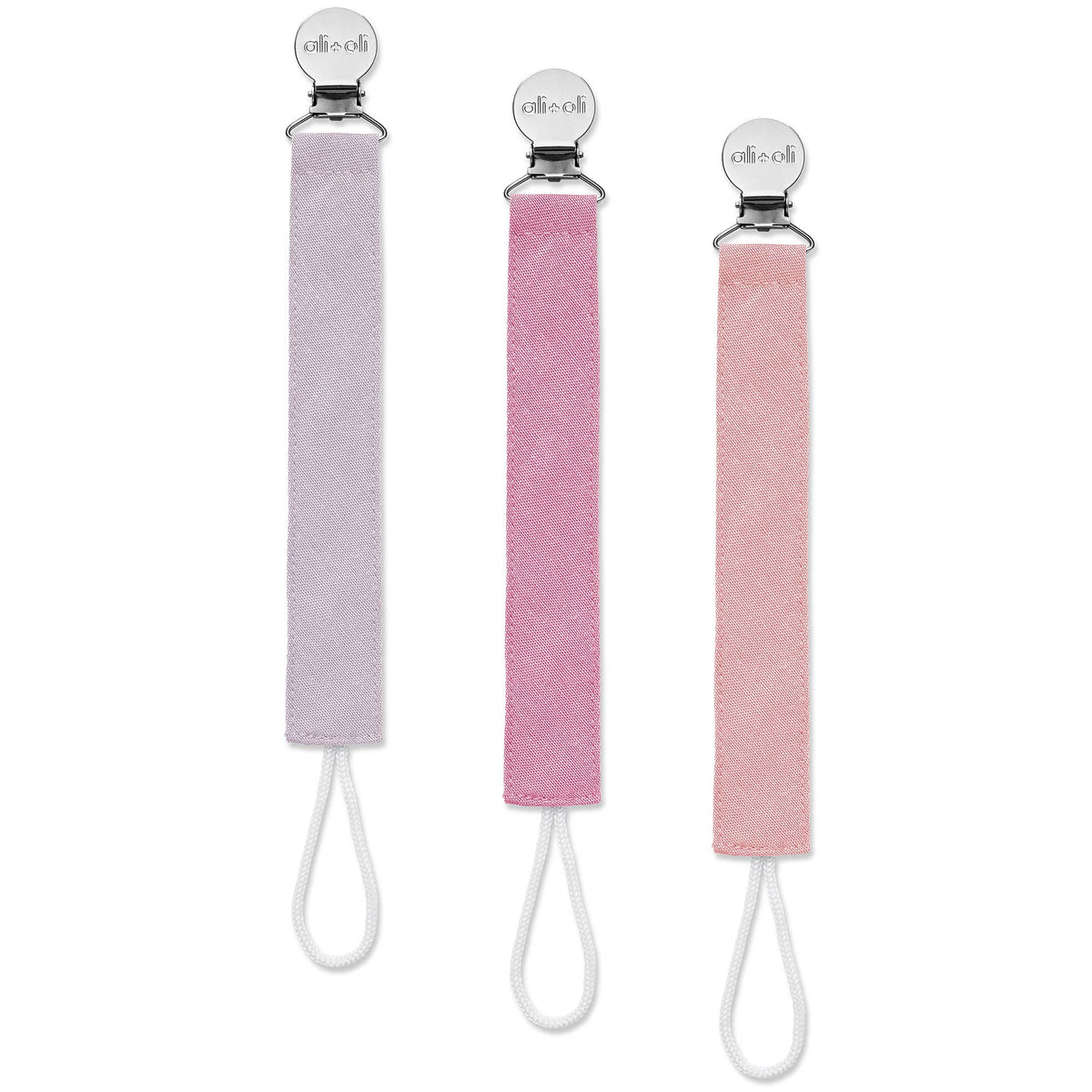 Linen Pacifier Clips (set of 3) - Baby Dill