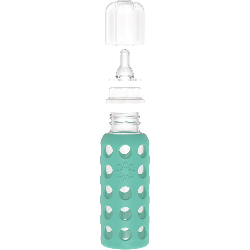 9oz Glass Baby Bottle - Stage 2 Nipple, Stopper, and Cap - Baby Dill