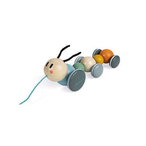 Wood Pull Along Caterpillar Toy
