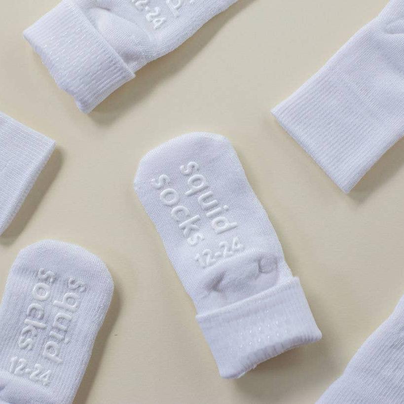 Cloud - White Non-Slip Silicone Grip Baby Socks / Kids Socks