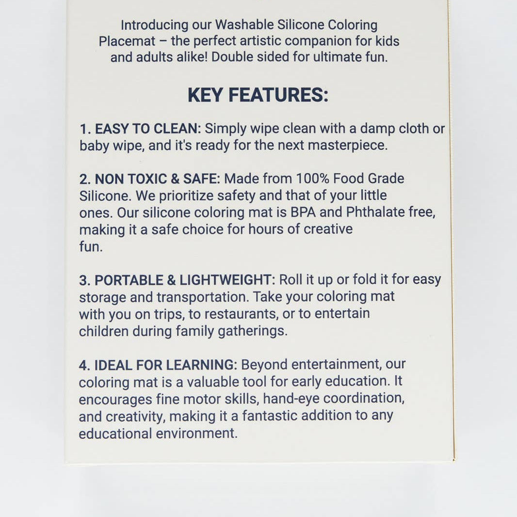 Silicone Reusable Coloring Placemat with Markers - Baby Dill