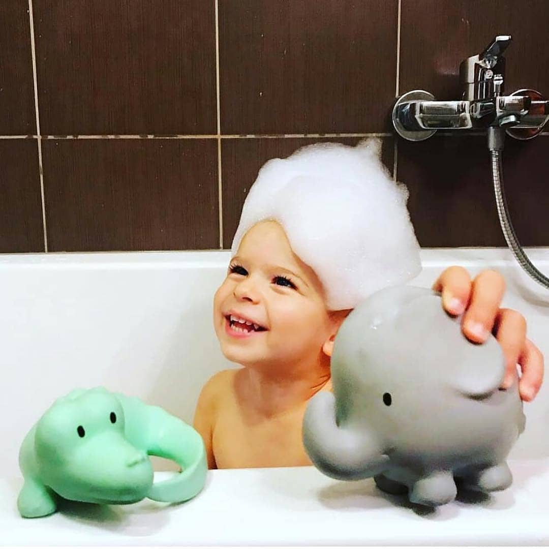 Crocodile Natural Organic Rubber Teether, Rattle &amp; Bath Toy