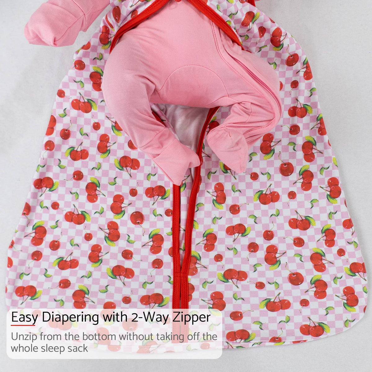 LollyBanks - Organic Cotton Sleep Sack 0.5 TOG Cherry On Top - Baby Dill