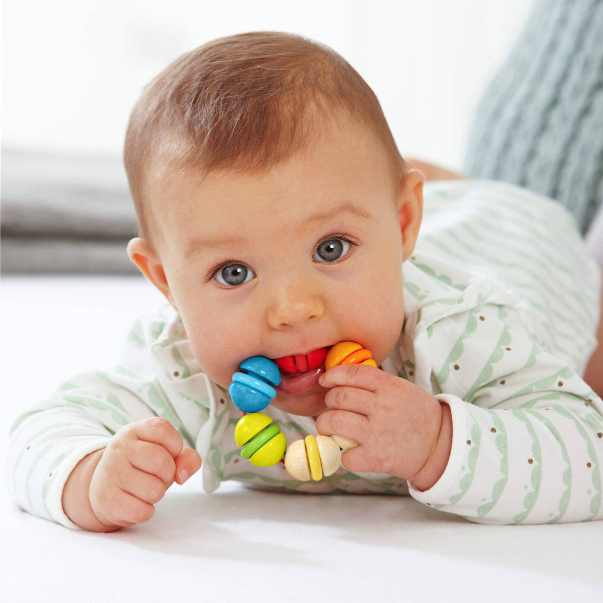HABA USA - Rainbow Rattle Grasping and Teething Toy - Baby Dill