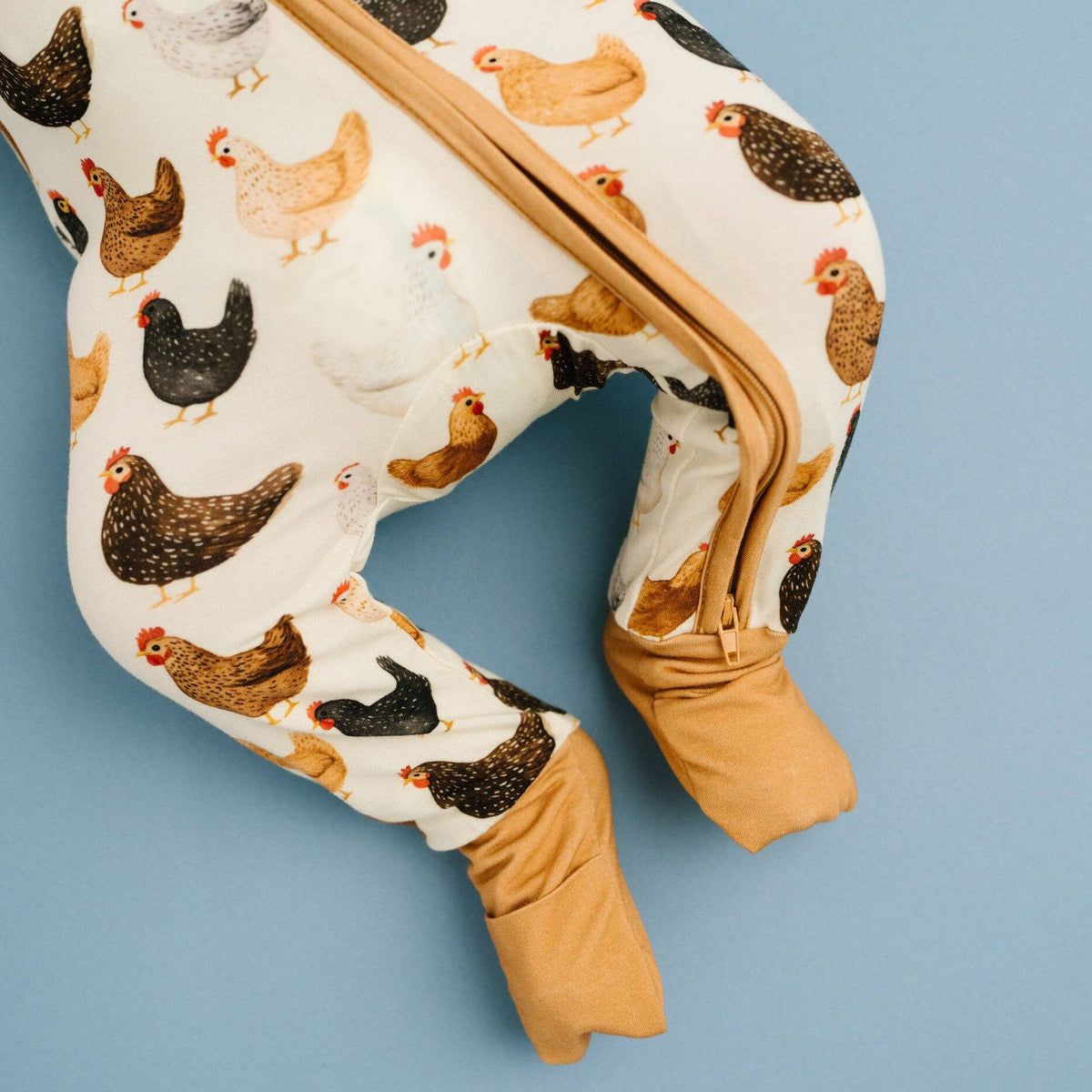 Backyard Chickens Double Zip Bamboo Sleeper - Baby Dill