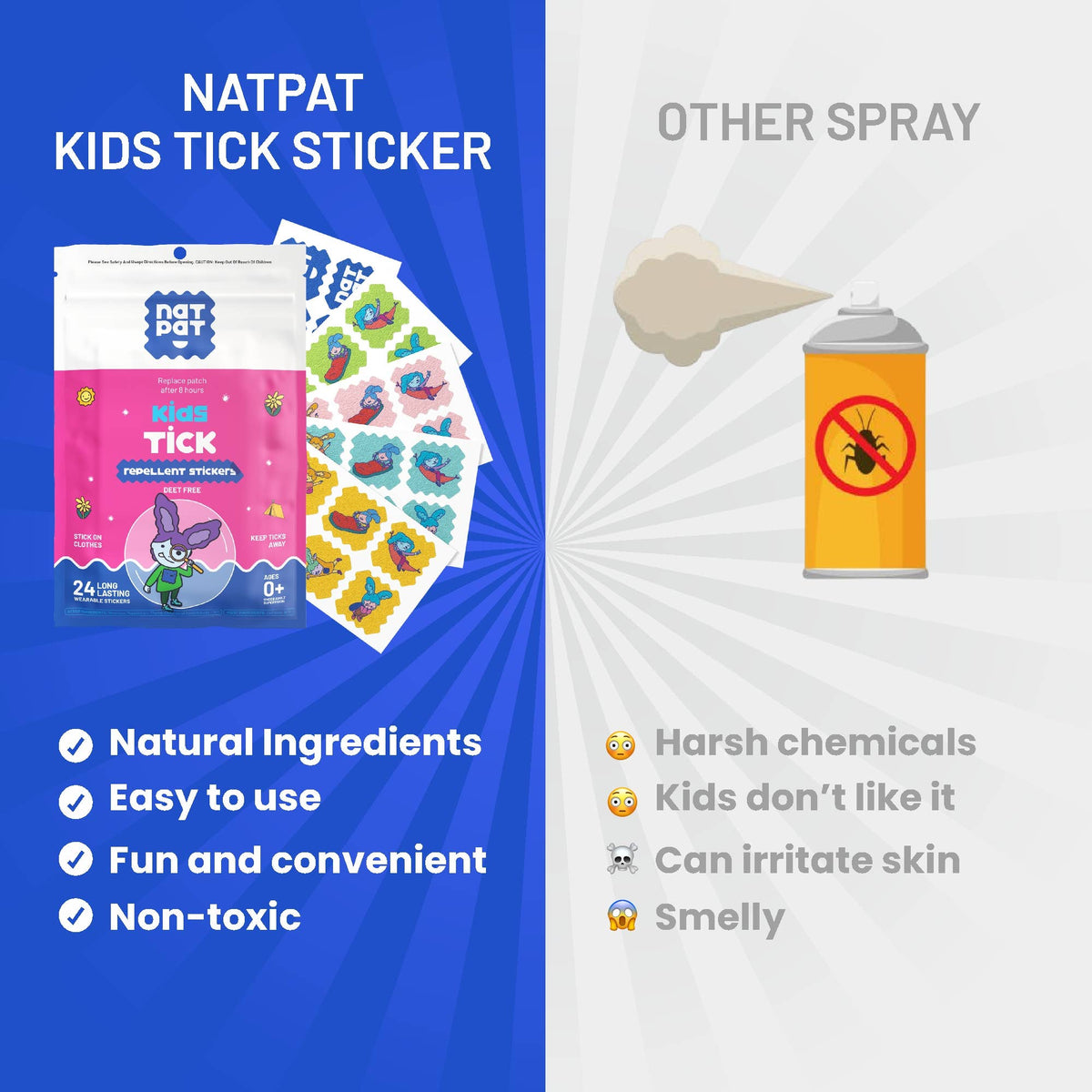 NATPAT - NATPAT Tick Repellent Stickers: Bug Patch, Safe for Kids - Baby Dill