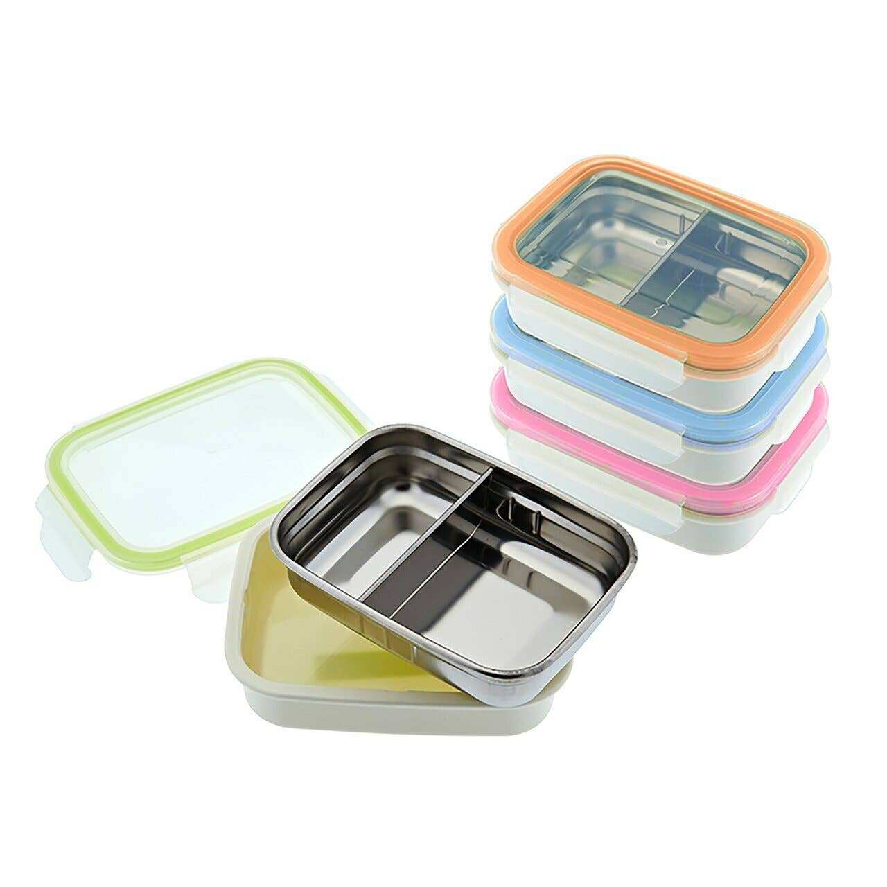 11oz Stainless Steel Divided Leakproof Snack Bento - Baby Dill