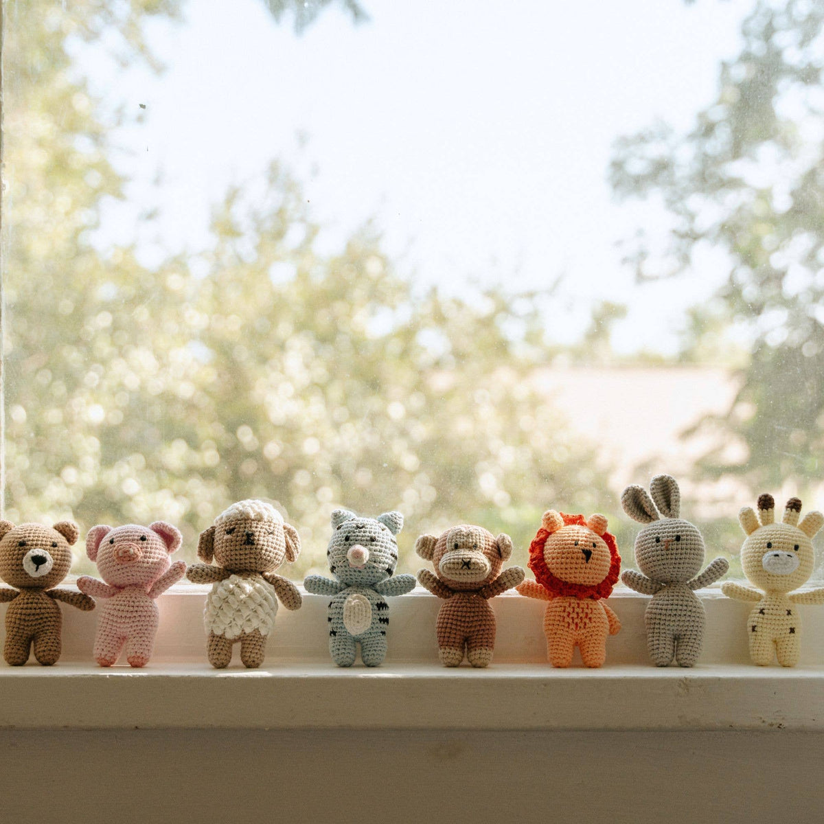 Sophie the Sleepy Sheepy Crochet Rattle - Baby Dill