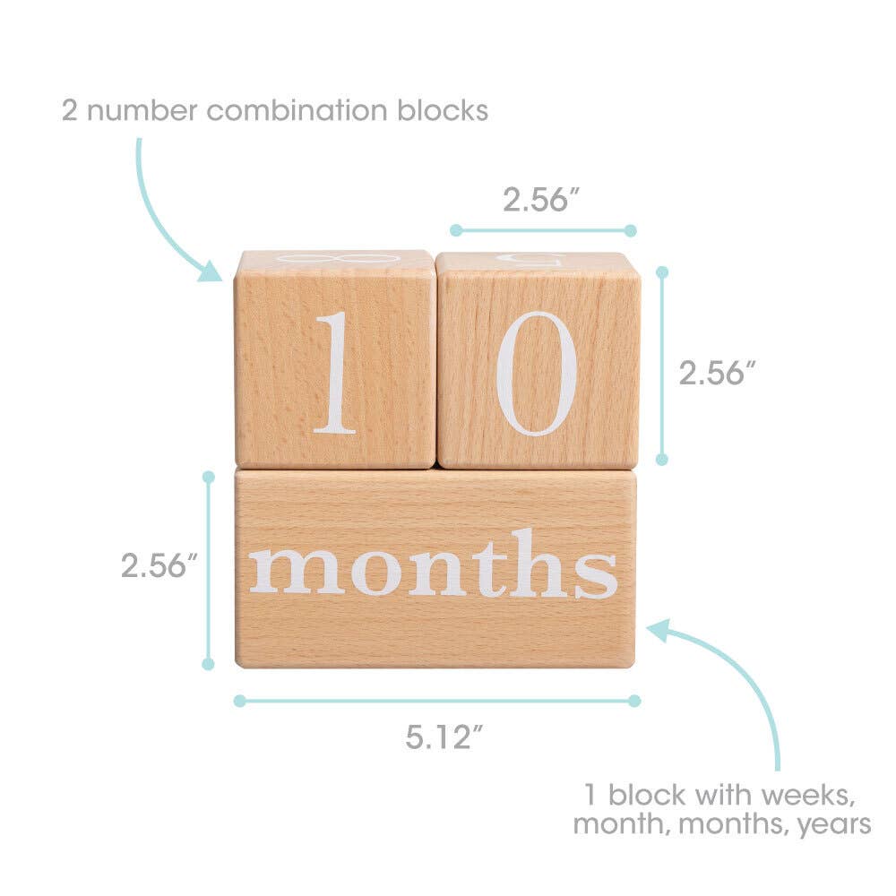 Pearhead - Natural Wooden Milestone Blocks Photo Prop - Baby Dill