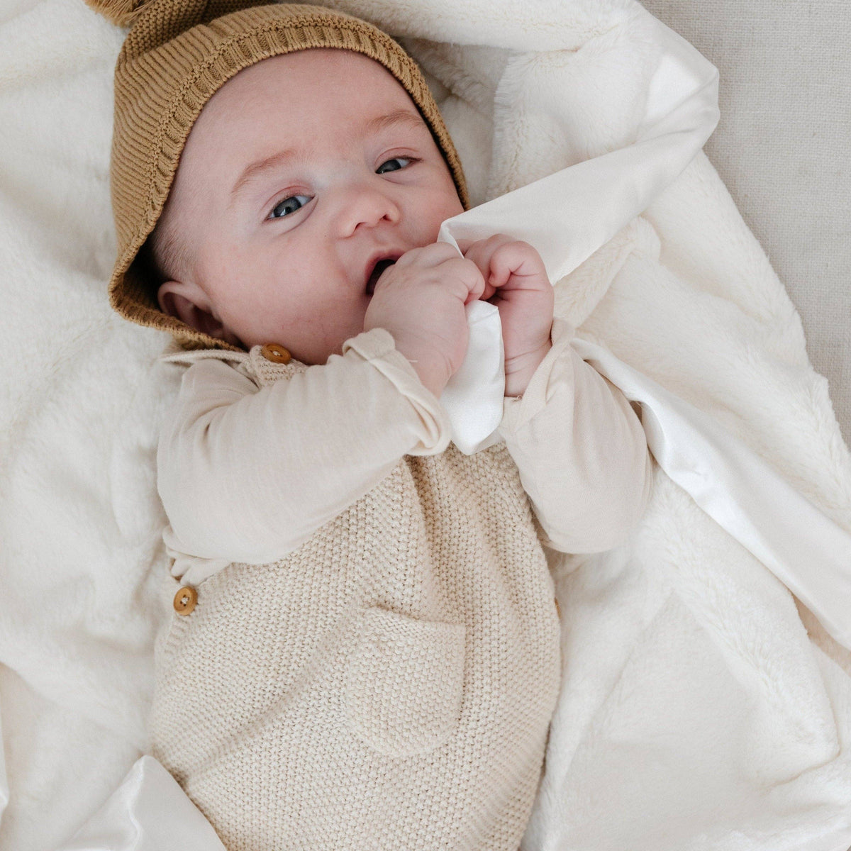 Satin Border Receiving Blanket - Baby Dill