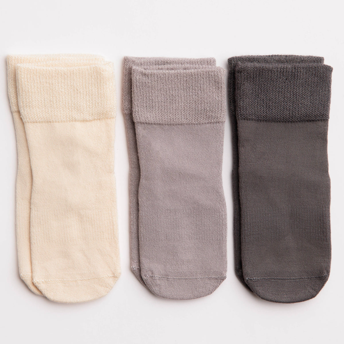 squid socks - Classic - Non-Slip Baby Socks in Sand, Light Gray, Dark Gray - Baby Dill