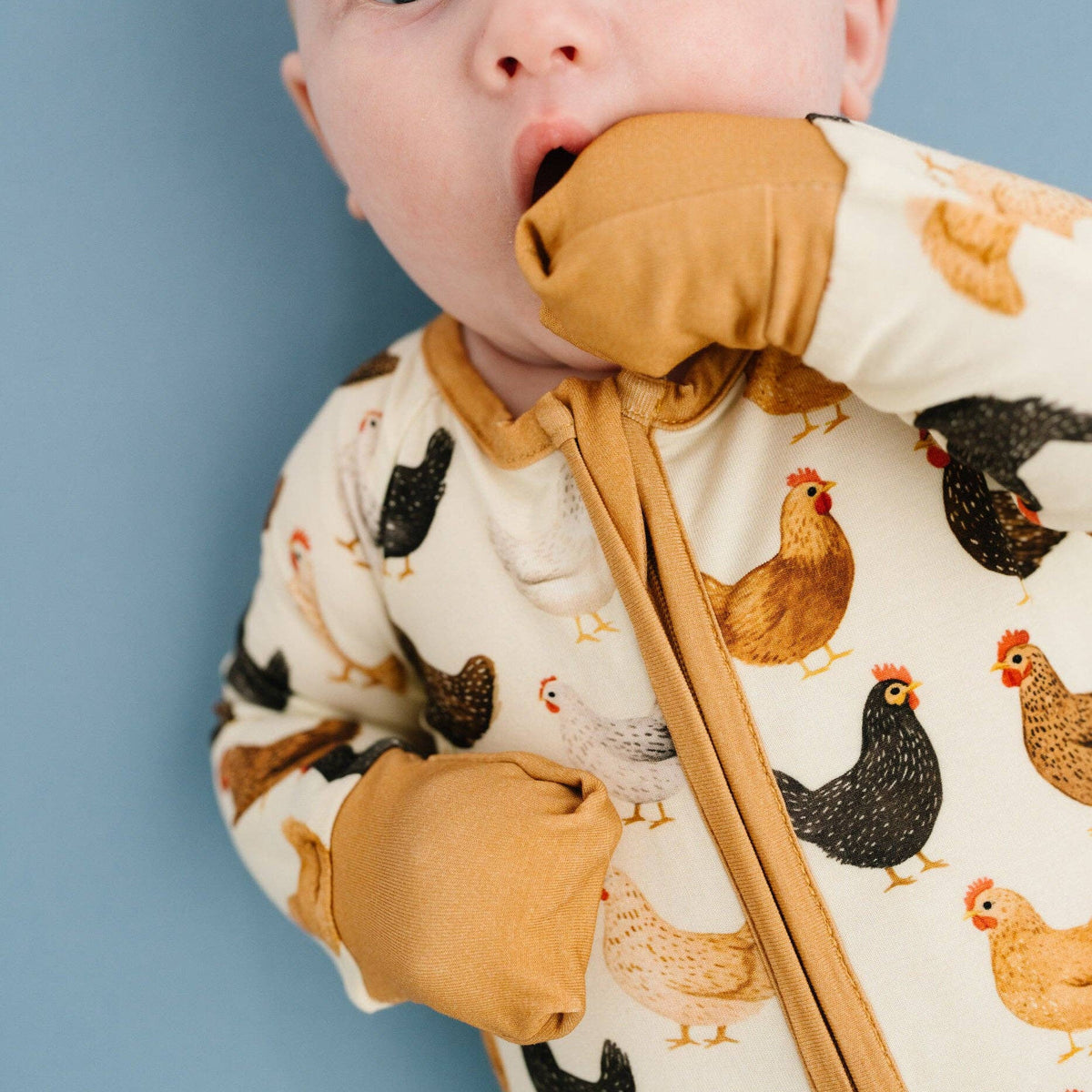 Backyard Chickens Double Zip Bamboo Sleeper - Baby Dill