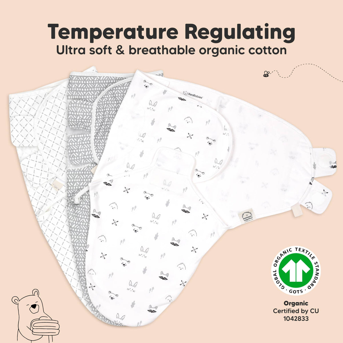 3pk Soothe Baby Swaddles 0-3 Months Sleep Sack for Newborns