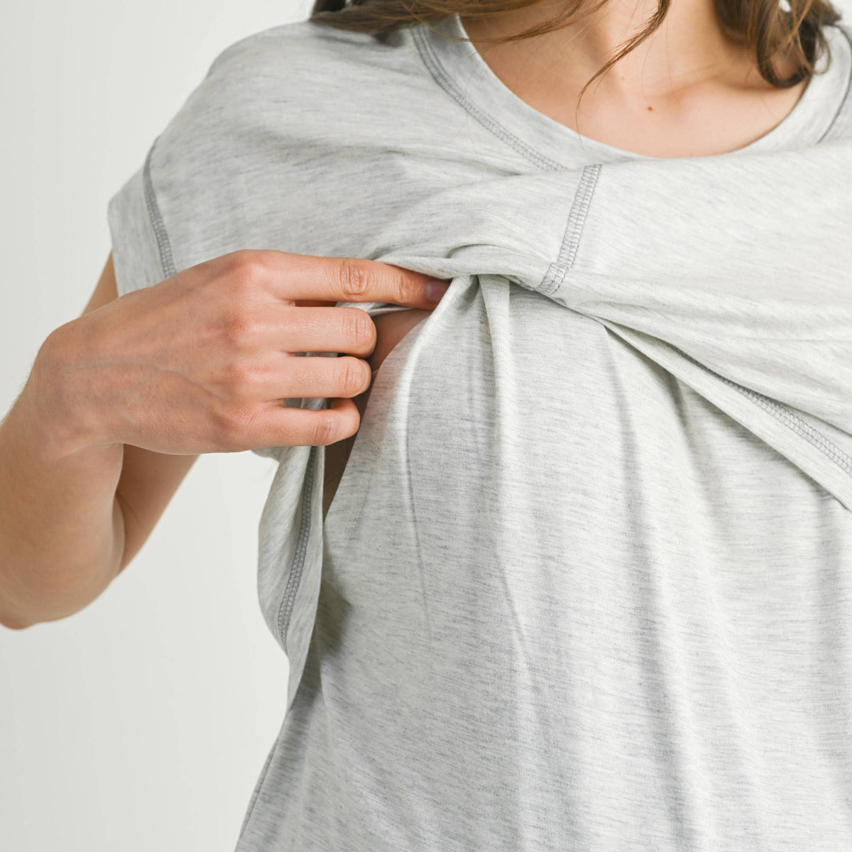 Double Layer Short Sleeve Maternity Nursing Top