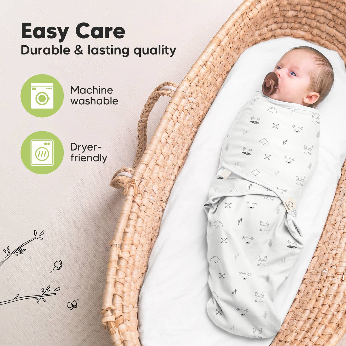 3pk Soothe Baby Swaddles 0-3 Months Sleep Sack for Newborns