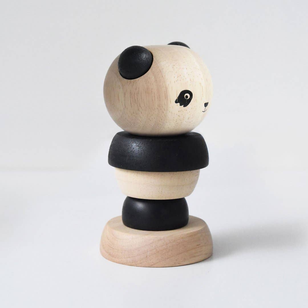 Panda Wooden Ring Stacker Toy - Baby Dill