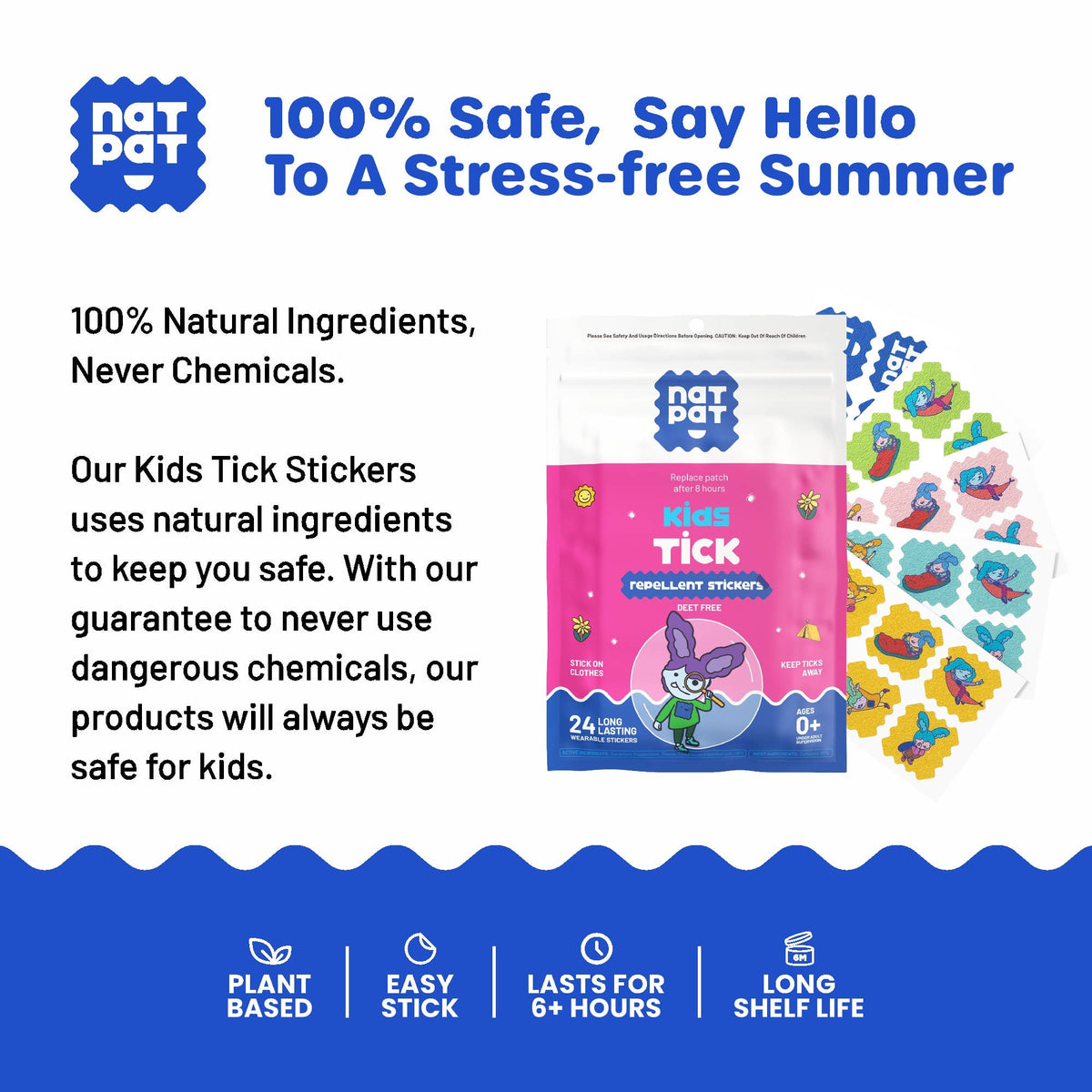 NATPAT - NATPAT Tick Repellent Stickers: Bug Patch, Safe for Kids - Baby Dill