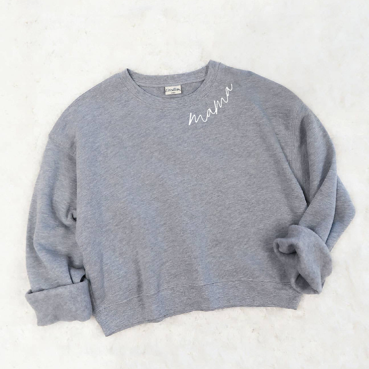 Embroidered Mama Mid Cropped Sweatshirt