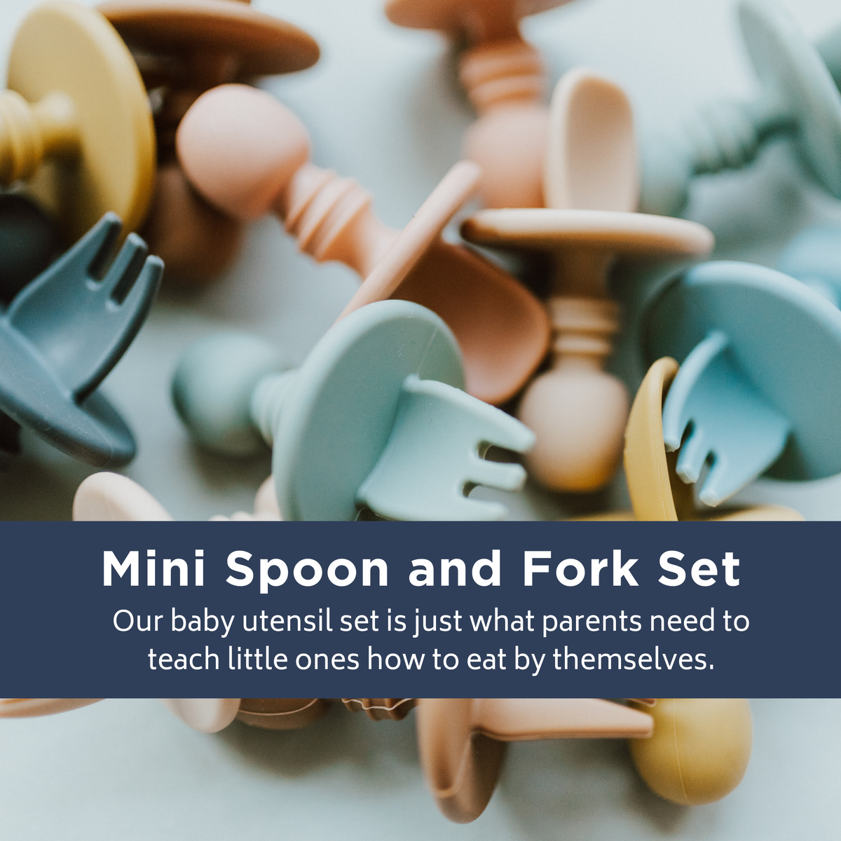 Mini Spoon and Fork Set with Gag Guard - Baby Dill