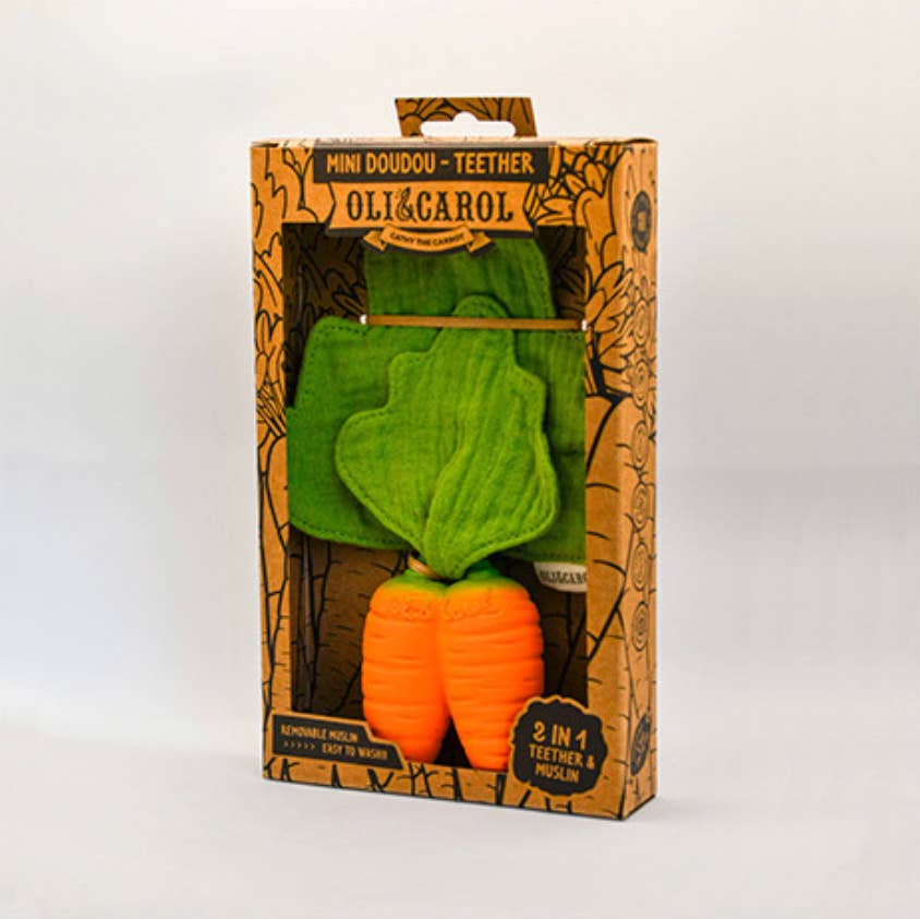 Cathy the Carrot Mini DouDou Teether - Baby Dill