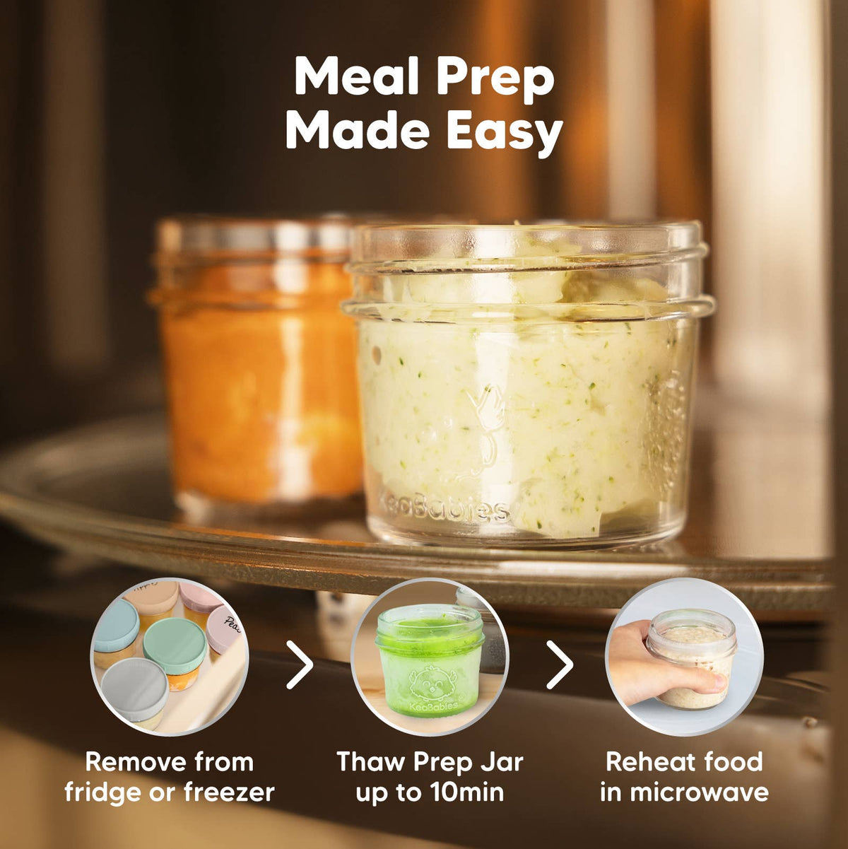12pk Prep Baby Food Storage Containers, Leak-Proof Food Jars