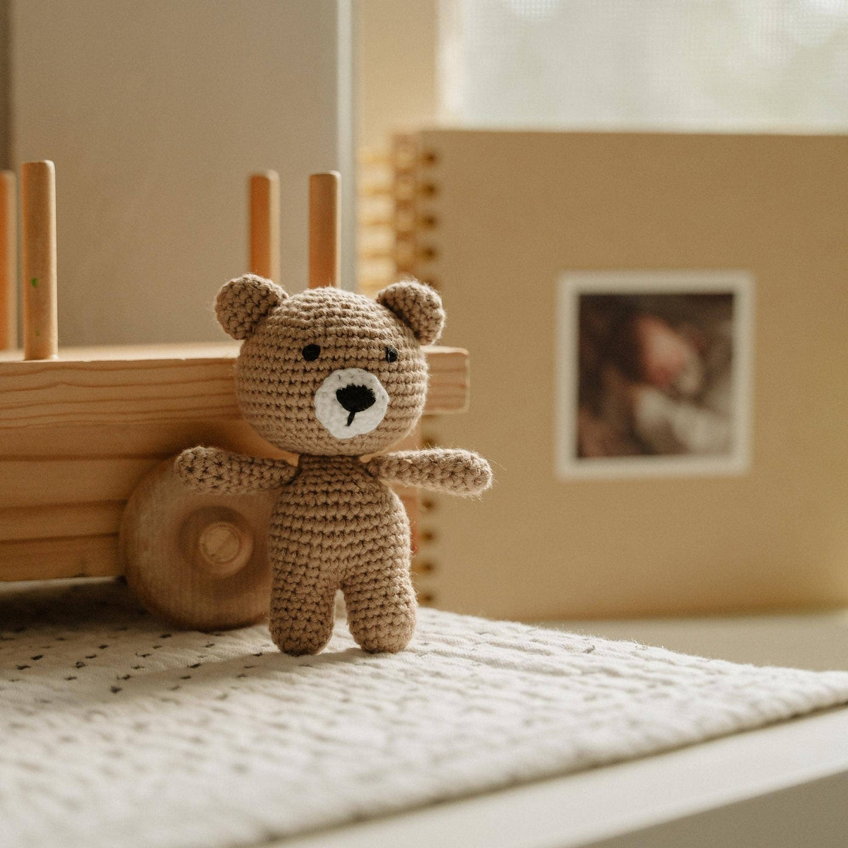 Graham the Glare Bear Crochet Rattle - Baby Dill