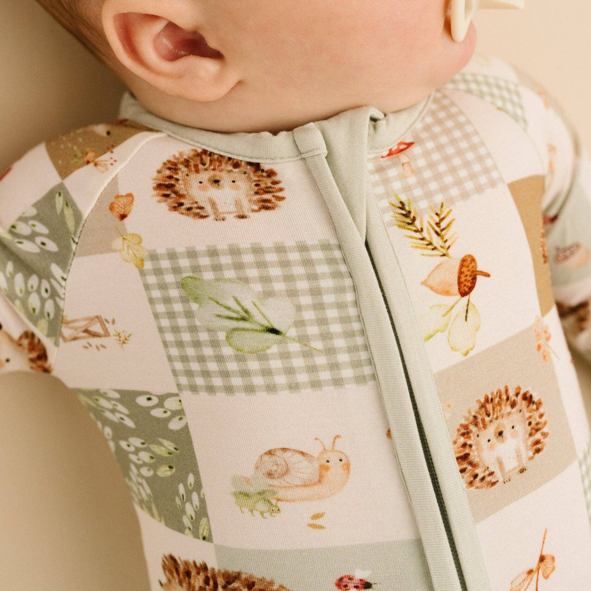 Hedgehog Patchwork Double Zip Bamboo Sleeper